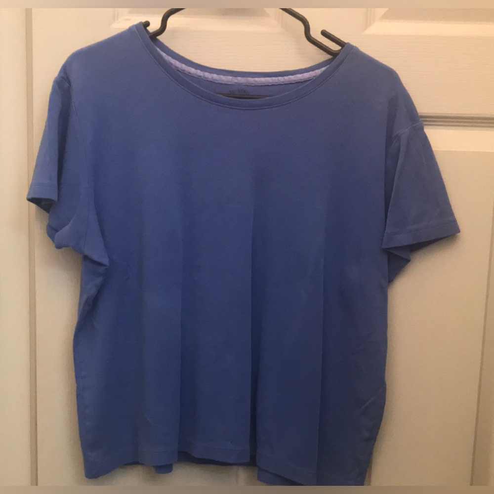 White Stag Blue Short Sleeve T-Shirt w/3 little bleach spots. FREE with a bundle